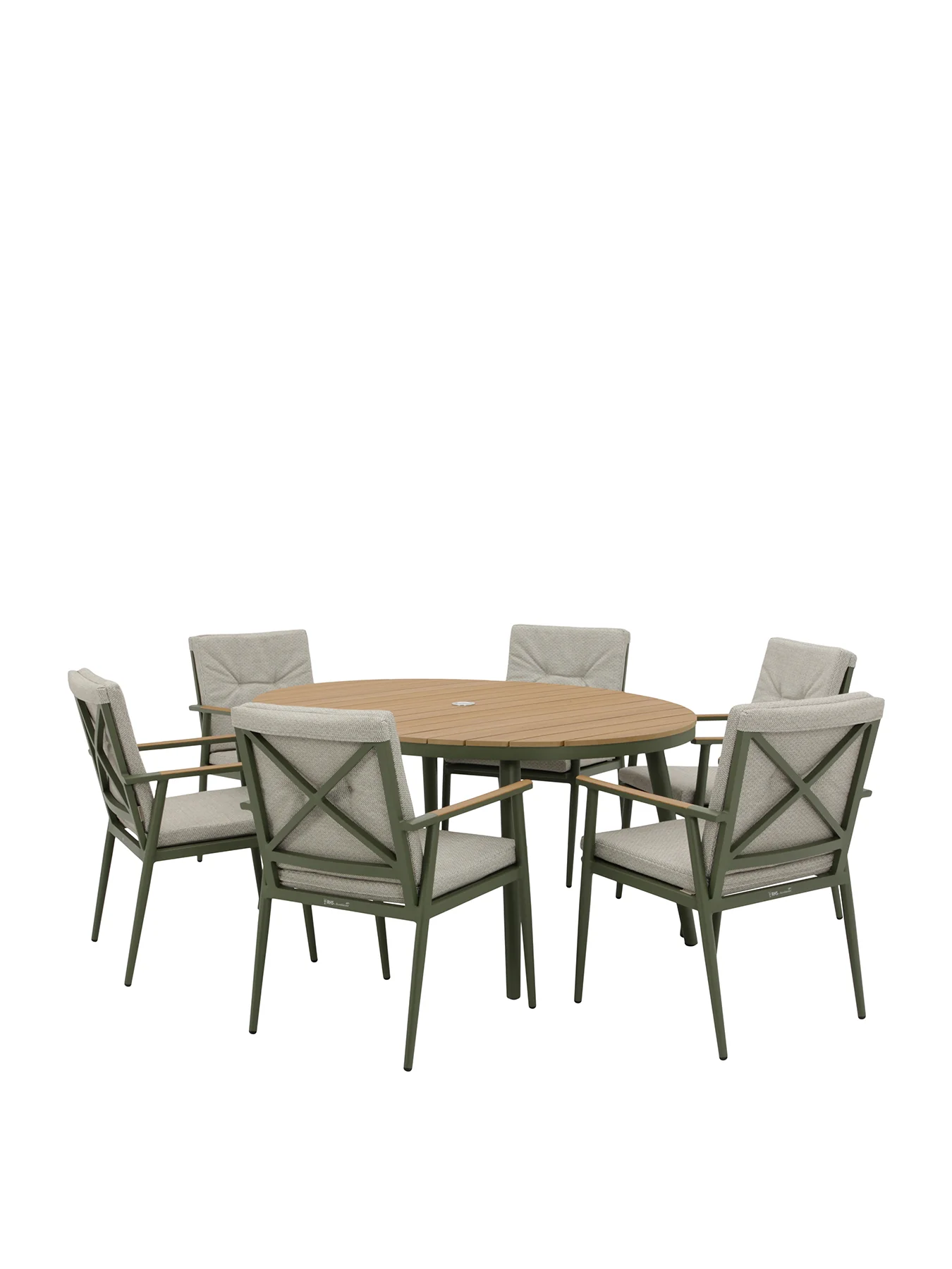 Wisley 6-Seater Garden Dining Set Sage - Image 6